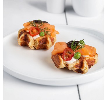 Mini gaufre saumon