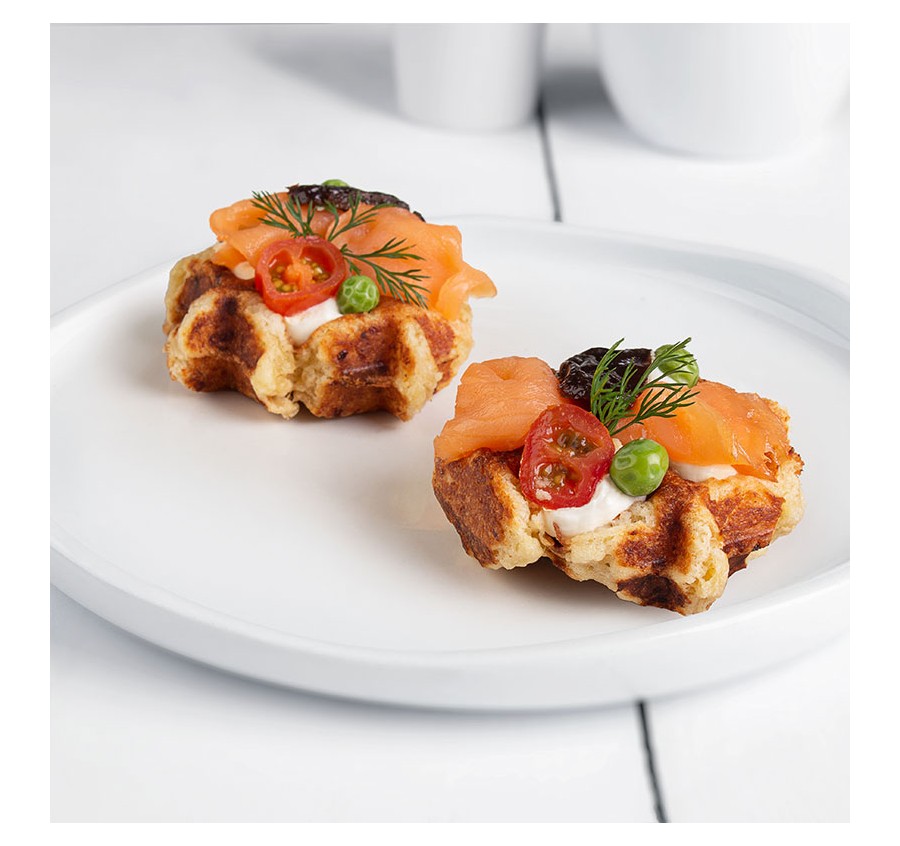 Mini gaufre saumon