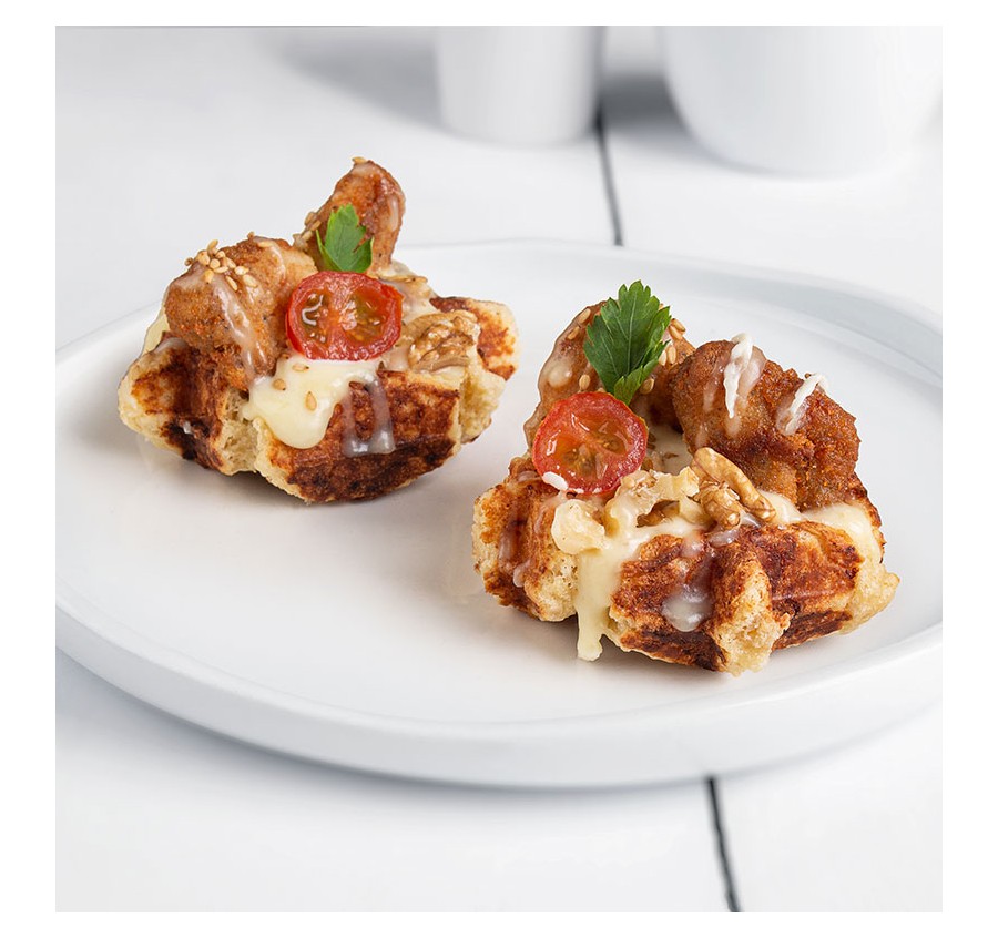 Mini gaufre poulet pané