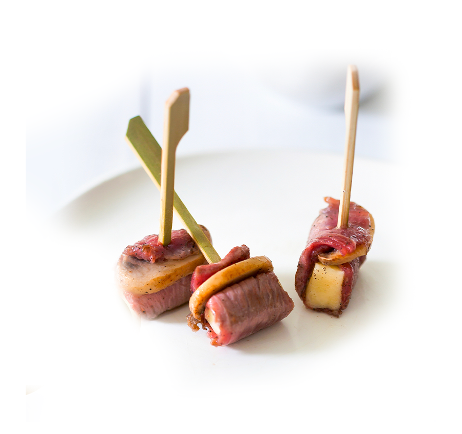 Brochette bœuf champignons fromage