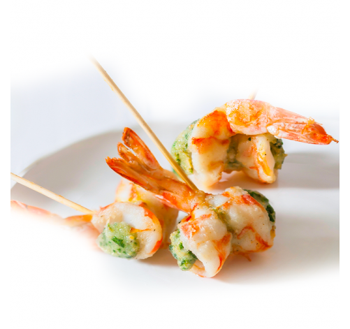 Brochette crevette farcie fine herbe