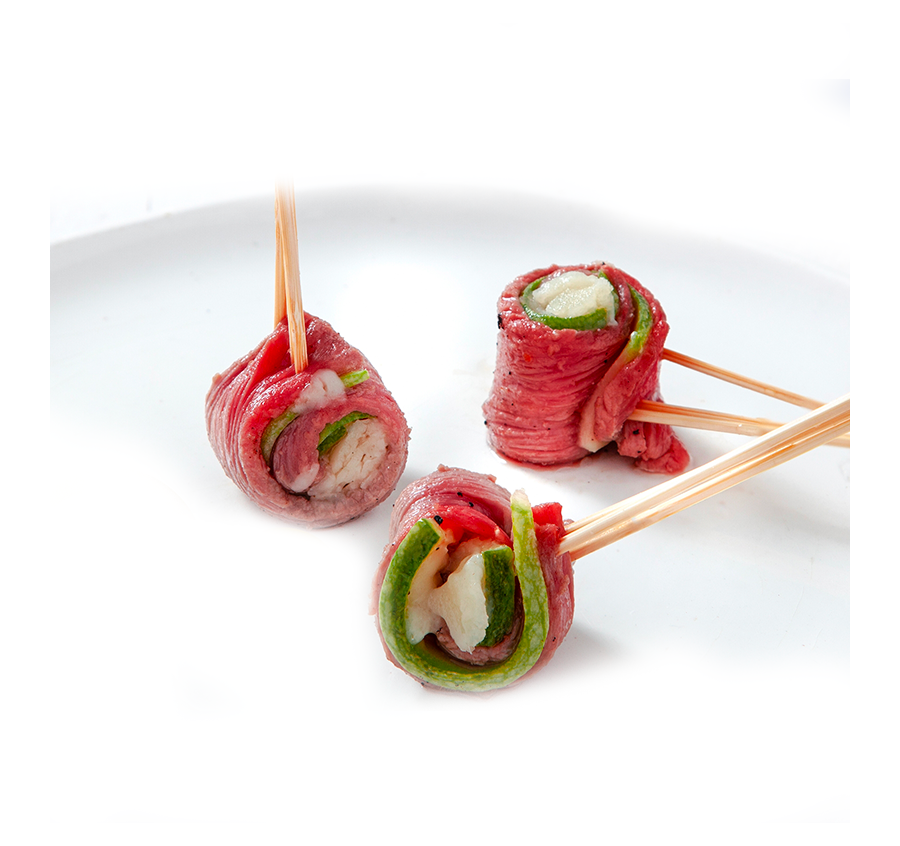 Brochette filet courgette parmesan